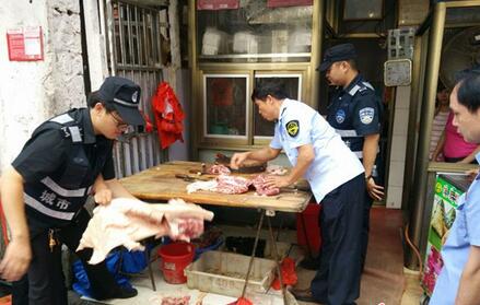 海口美兰区查获100余斤私宰猪肉 已全部无害化销毁