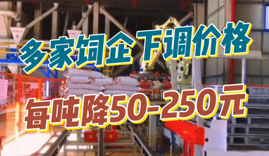 多家饲企宣布下调产品价格，每吨降50-250元/吨！